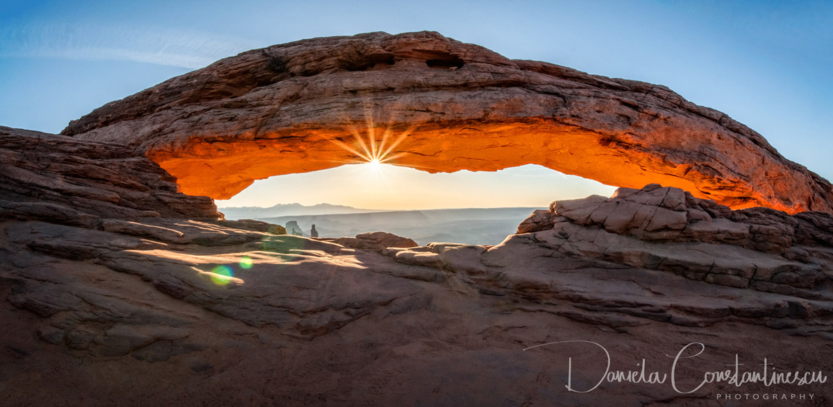 Cannyonlands Sunburst at Mesa Arch Panorama